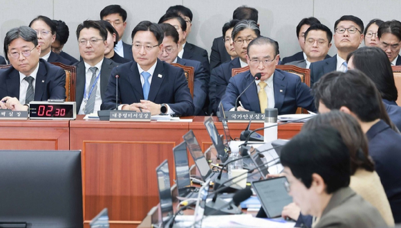 위성락 국가안보실장이 29일 국회 운영위원회에서 열린 대통령비서실, 국가안보실, 대통령경호처에 대한 국정감사에서 운영위원 질의에 답하고 있다. 2026.10.29 [사진=연합뉴스]