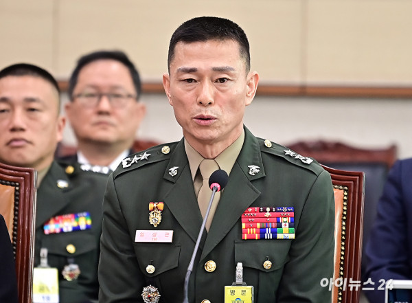 임성근 전 해병대 1사단장이 21일 오전 서울 여의도 국회에서 열린 법제사법위원회 전체회의 순직 해병 수사 방해 및 사건 은폐 등의 진상규명을 위한 특별검사의 임명 등에 관한 법률안 관련 입법청문회에서 질의에 답변하고 있다. [사진=곽영래 기자]